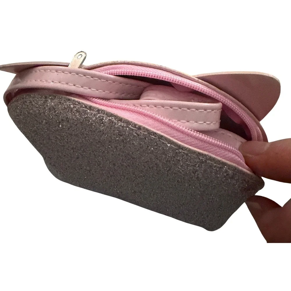 Cat face Silver Bag Purse‎ glitter New